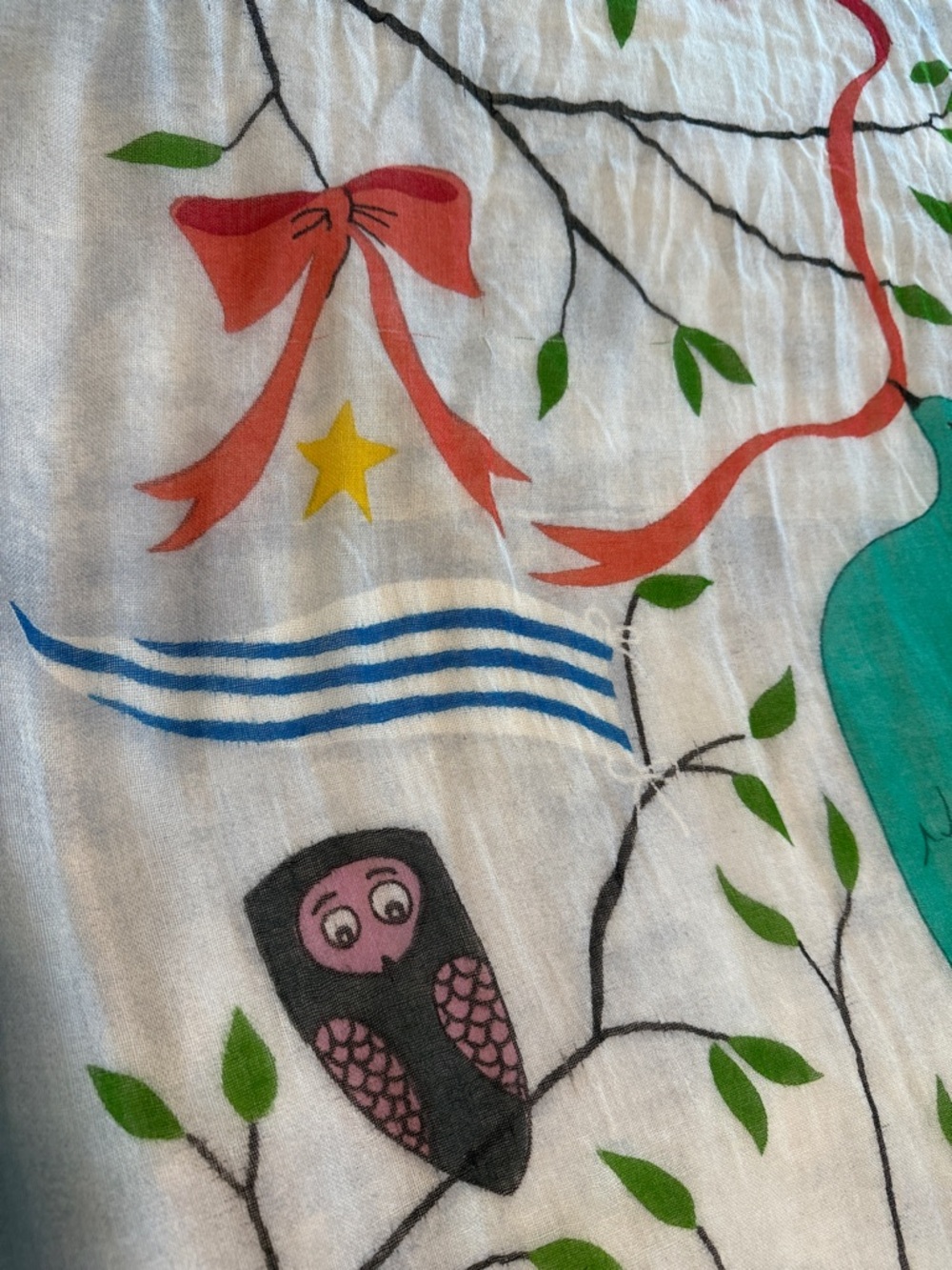 Handpainted Rebecca Rebouche Lightweight Wool Scarf - Picture 8 of 9